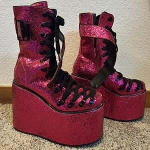 Dolls Kill Platform Sparkle Boots